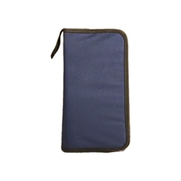 Y2K Retro CD/DVD Video Games Zipper Storage Binder Blue Cloth HOLDS 32 DISCS - Picture 2 of 8